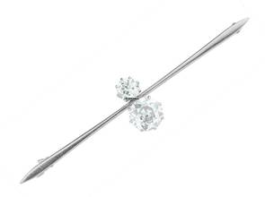 Yaka iğnesi 950 platin, elmaslar 2,4 ct, vintage, 1920'ler, el işi