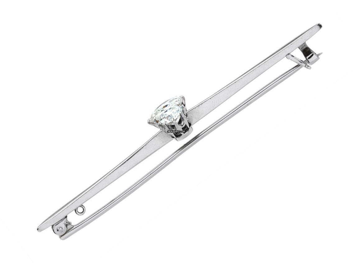 Thumbnail von Broche 950 platina diamanten 2,4 ct vintage Bj.1920 handgemaakt