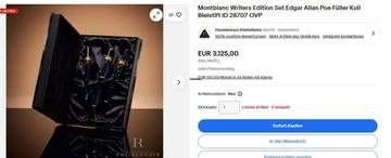 Thumbnail von Montblanc Writers Edition Triple Set 1998 Edgar Allan Poe - Dolma Kalem - Dolma Kalem - Tükenmez Kalem Sınırlı Kimlik 28707 </h1>