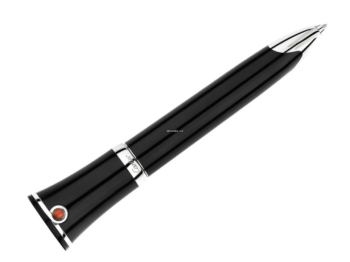 Cartier Kugelschreiber Uhr Stahl Composite Koralle Kristallglas Vintage Full Set </h1>