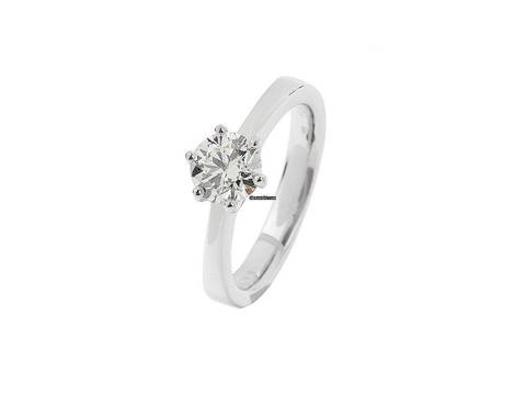 Facet Ring Solitär 18kt Weißgold 5,4g Diamant 0,70ct