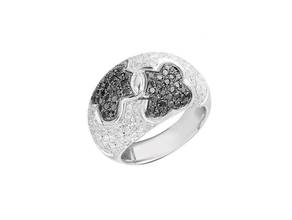 Thumbnail von Ring Weißgold Black & White Diamond Blüte 1,80ct Gr.55 10g </h1>