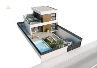 ***Moderne Villen mit 4 Schlafzimmern, Dachterrassen mit Meerblick und optionalem Privatpool nur 600 m vom Strand***