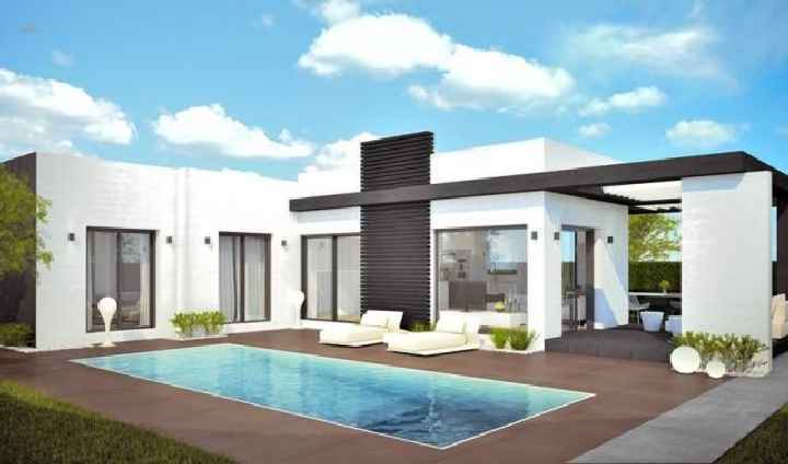 ***Neubauprojekt einer Villa mit 3 Schlafzimmern und 2 Bädern im modernen Baustil auf einem großen Grundstück mit Schwimmbad***