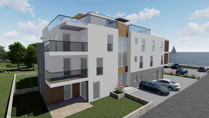 Moderne Neubauwohnung im obersten Stockwerk mit Dachterrasse - 1. Reihe zum Strand