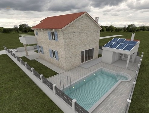 Neubau im mediterranen Stil mit Swimmingpool