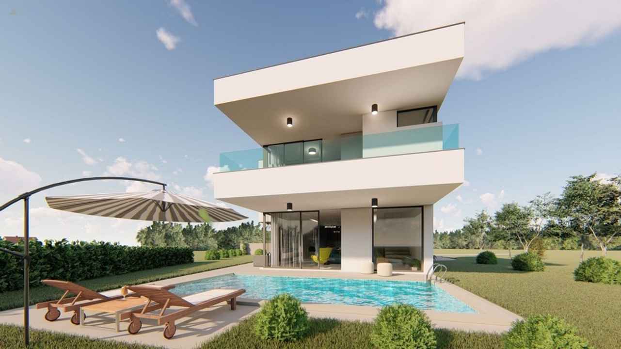 Region Omisalj, Insel Krk: Haus in modernem Design mit Pool