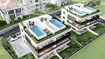 Maisonettewohnung mit Dachterrasse und Pool