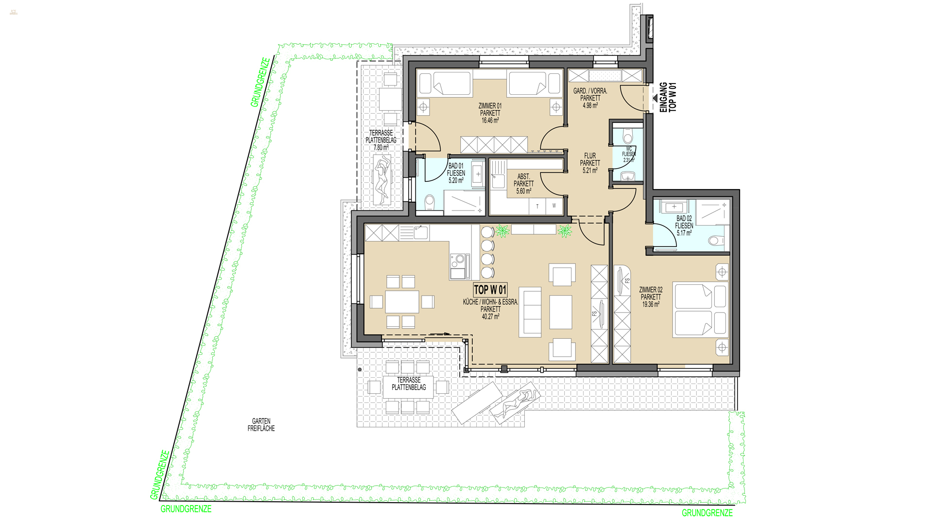 Thumbnail von Neubau-Gartenwohnung in sonniger Ruhelage Top 1