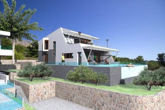 Moderne Luxusvilla mit schönem Panorama-Meerblick, Region Split