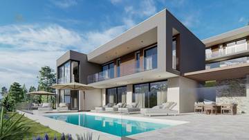 Thumbnail von Neubau-Villa mit Swimmingpool und Meerblick in ruhiger Umgebung, Region Trogir