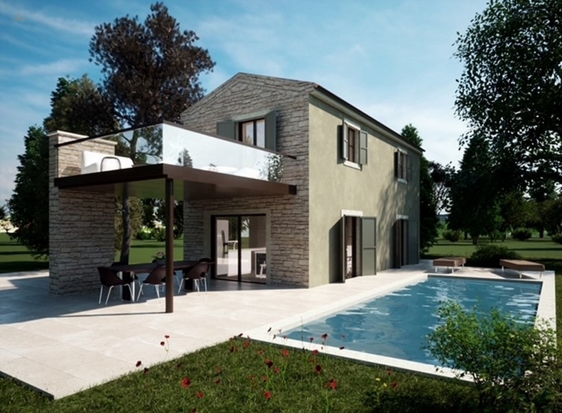 Familienhaus mit Pool und Meerblick, Region Porec