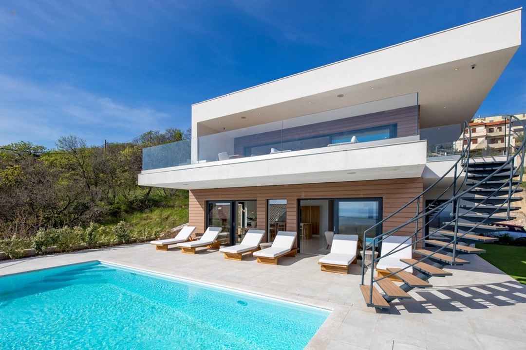 Vysoce kvalitní designová vila s panoramatickým výhledem na moře, oblast Hreljin