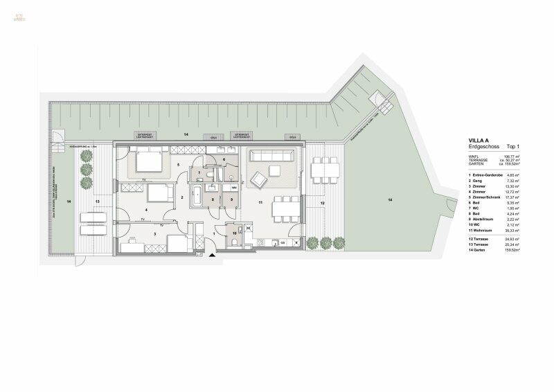 Thumbnail von Erstbezug! Exklusive 4-Zimmer Gartenwohnung mit Traumblick über Wien