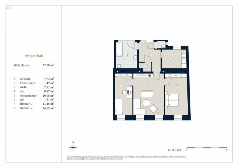 Thumbnail von Wunderschöne 3-Zimmer Altbauwohnung im EG, Erstbezug!