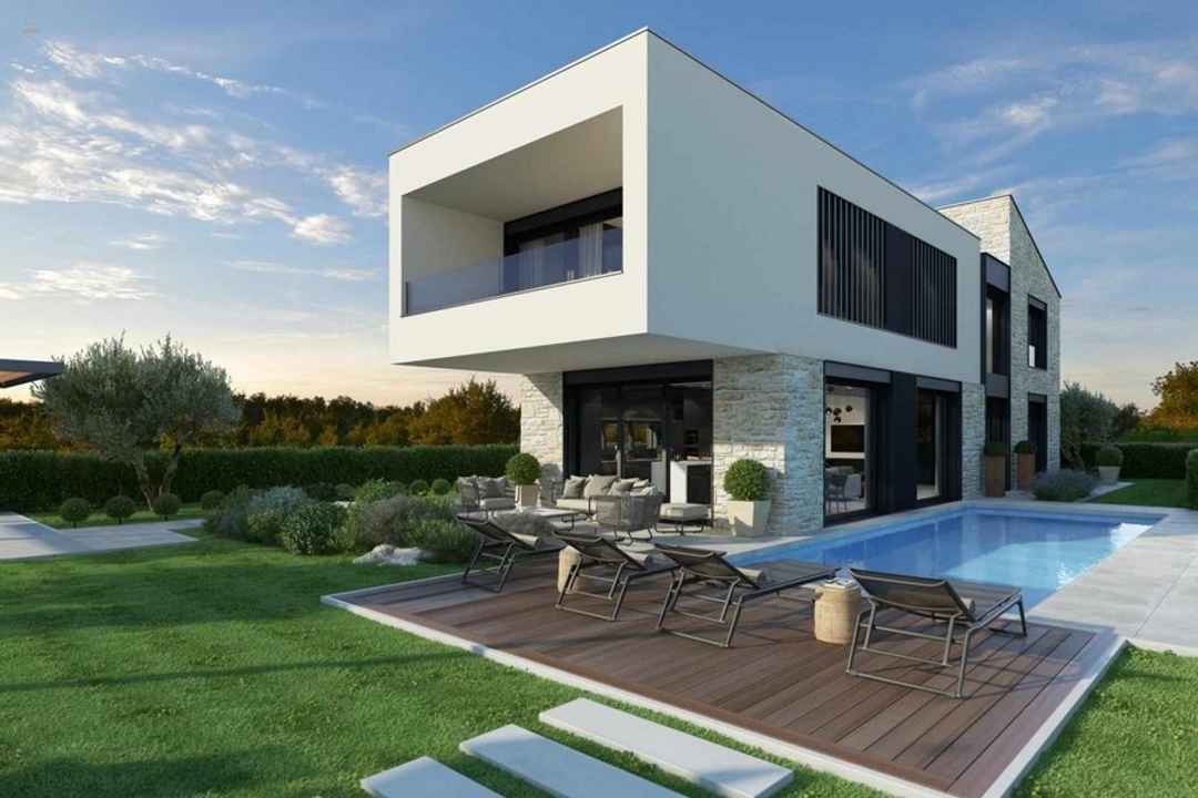 Luxuriöse Villa mit Salzwasserpool und Blick auf das Meer