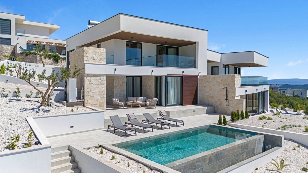 Moderne Neubau-Villa mit Swimmingpool und Panorama-Meerblick, Region Trogir