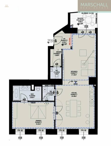 Thumbnail von Großzügige 2-Zimmer-Wohnung mit Balkon nähe Naschmarkt