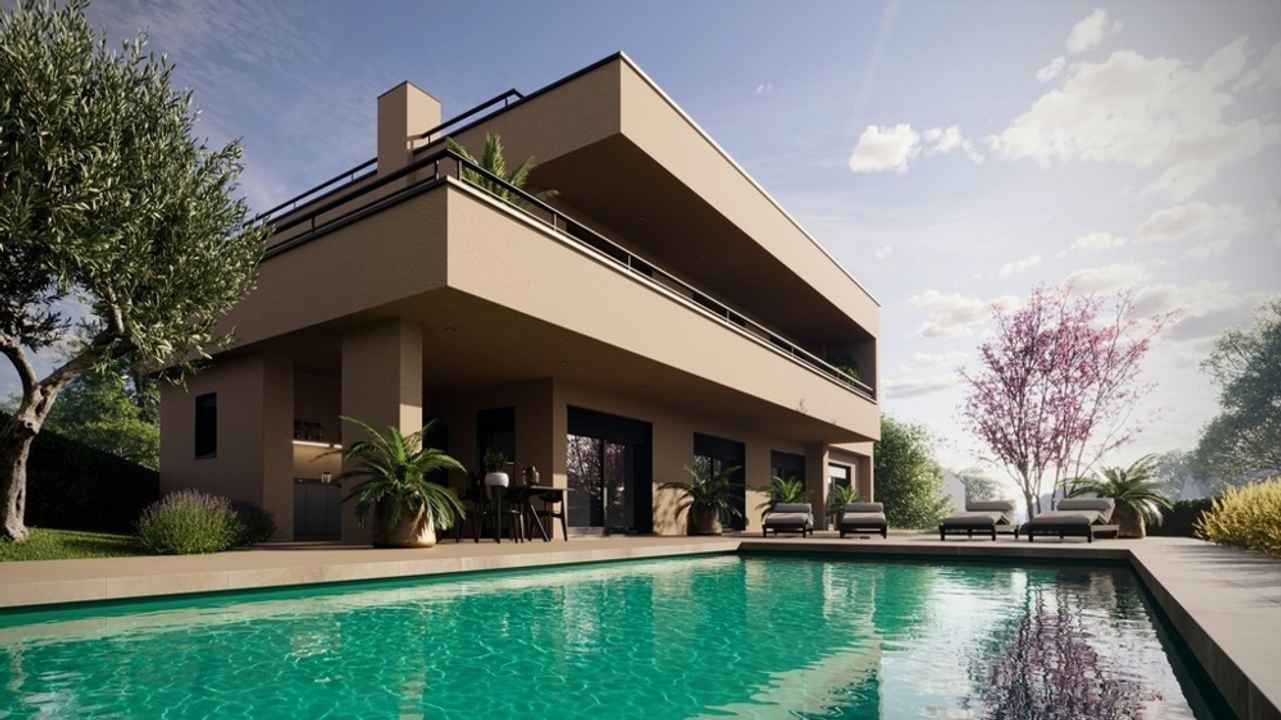 Moderne Neubau-Villa mit Pool und Meerblick