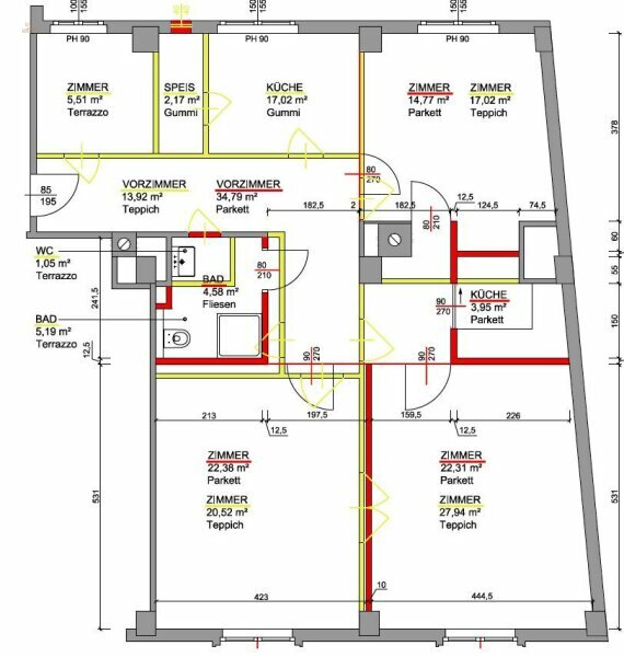 Thumbnail von Toplage! Belagsfertige 3-Zimmer Wohnung am Graben