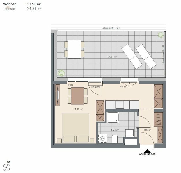 Thumbnail von Stilvolle 1-Zimmer Wohnung mit großzügiger Terrasse