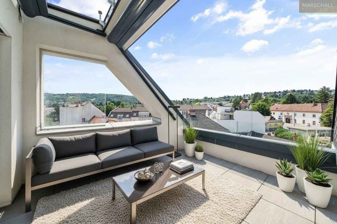 2-Zimmer-Penthouse in ERSTBEZUGS-Qualität mit Terrasse und Garage in Toplage