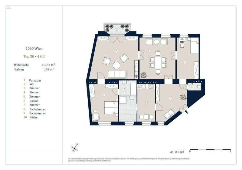 Thumbnail von Schöne 4-Zimmer Wohnung mit Balkon, Nähe Westbahnhof