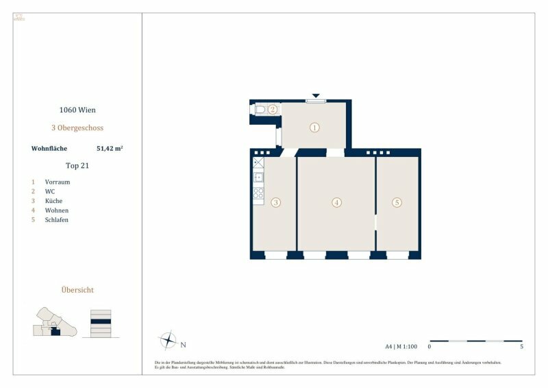 Thumbnail von Unbefristet vermietete 2-Zimmer Wohnung, Nähe Westbahnhof