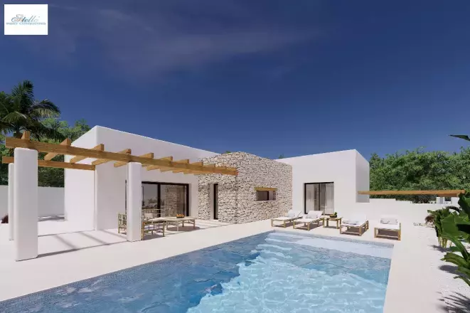 Moraira - Ref. BI-MT.H-796 Einstöckige Ibiza-Stil Villa in Moraira zu verkaufen