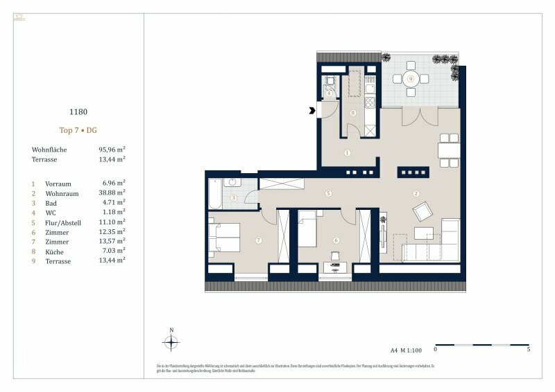 Thumbnail von Heller 3-Zimmer Erstbezug mit Terrasse, Nähe Kutschkermarkt