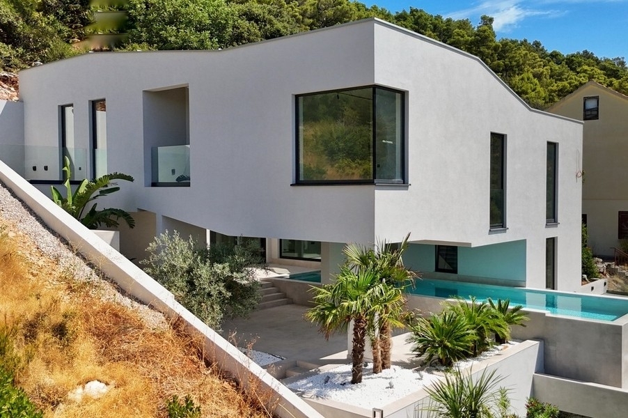 Moderne Neubau-Villa mit Infinity-Pool und Meerblick, Insel Korcula
