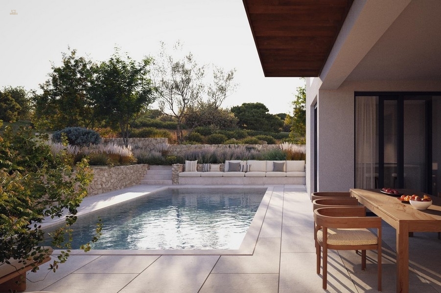 Moderne Doppelhaushälften mit Meerblick