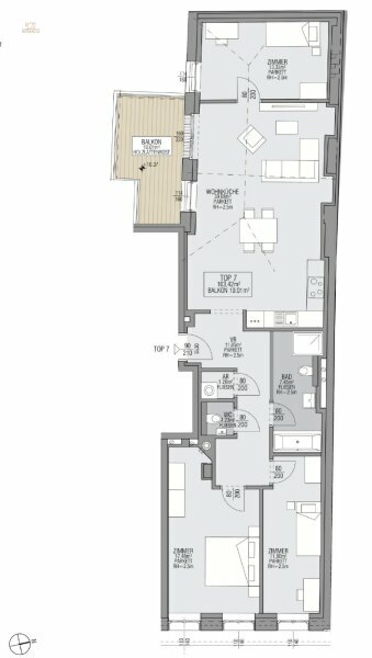 Thumbnail von Heller 4-Zimmer Erstbezug mit Balkon, Nähe Kutschkermarkt