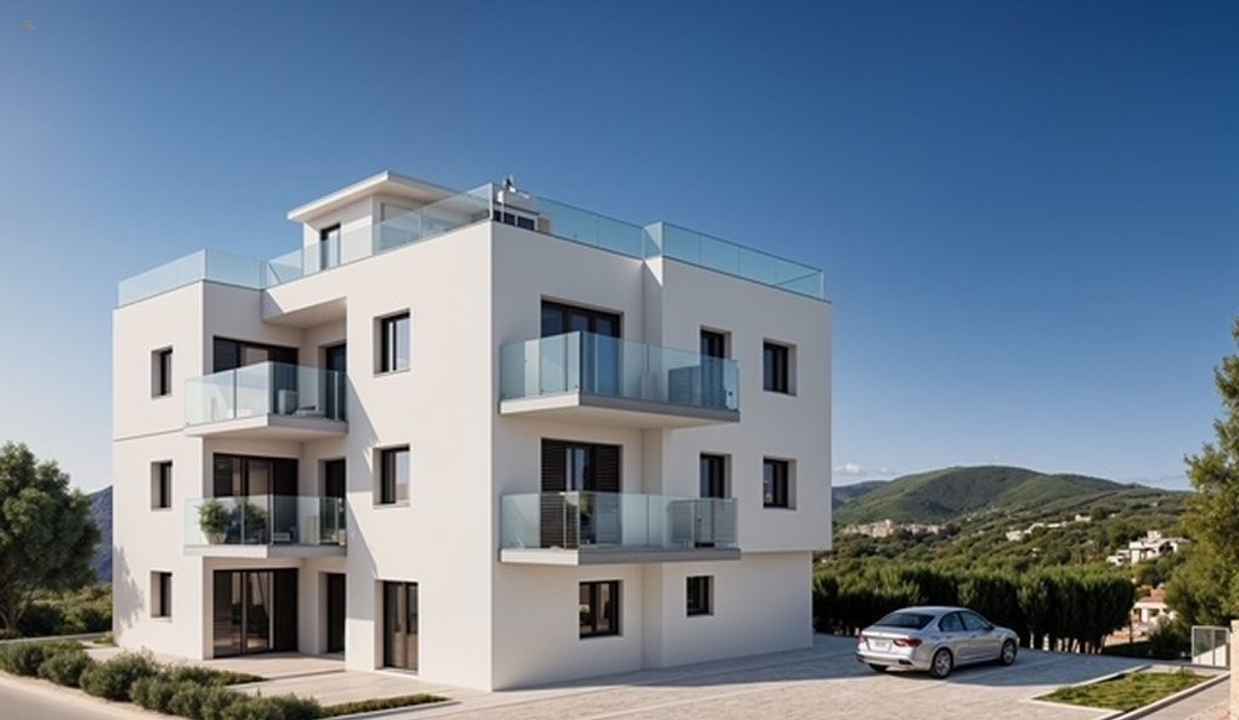 Moderne Neubauwohnungen nahe dem Meer