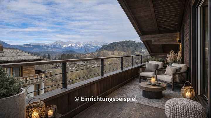 Dachgeschosswohnung an der Skipiste mit Kaiserblick