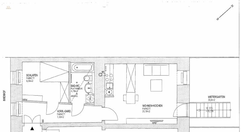 Thumbnail von Helle 2-Zimmer Gartenwohnung mit bester Anbindung zum Stephansplatz