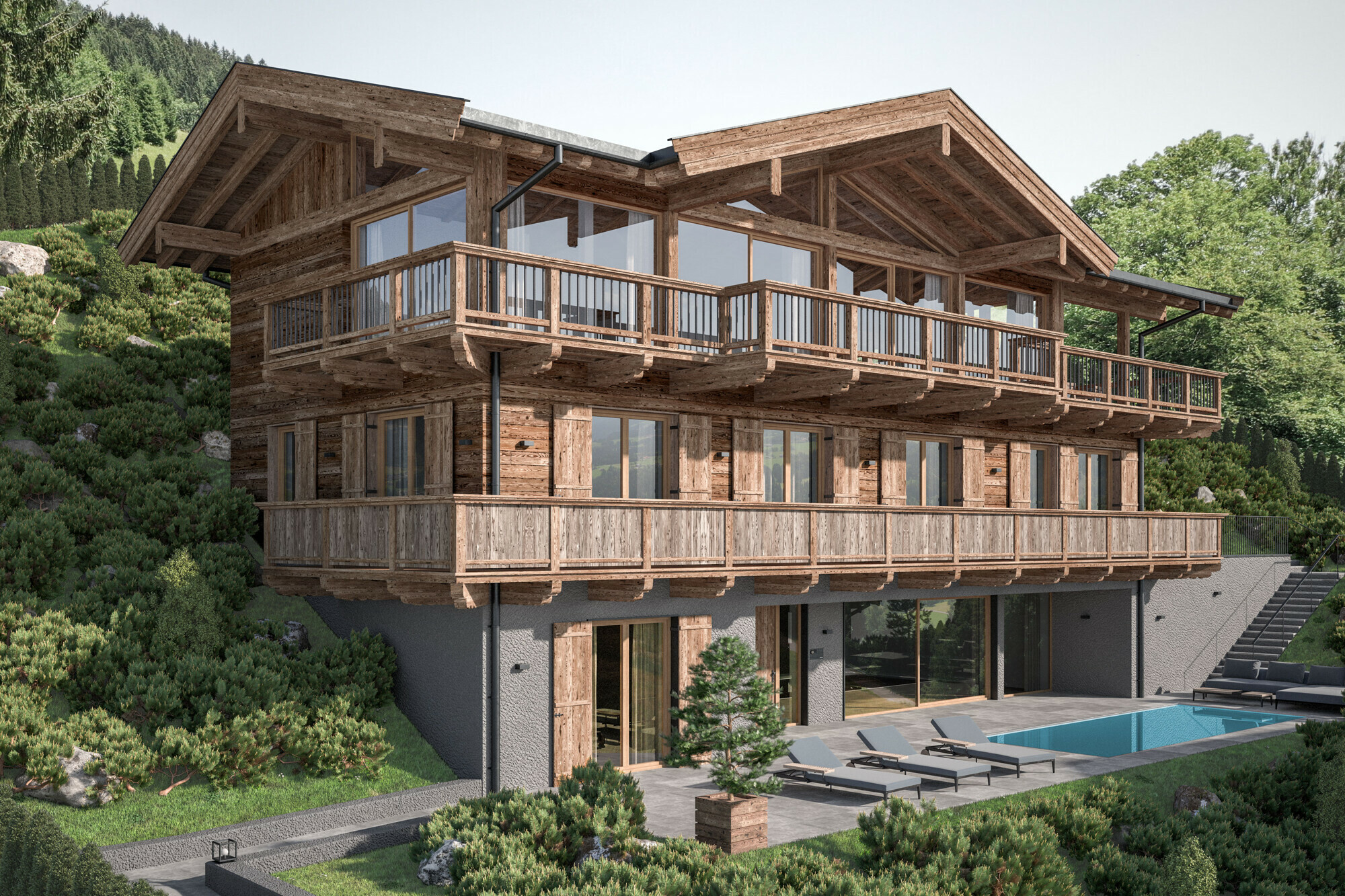 Thumbnail von Grundstück mit Baugenehmigung für 2 Luxuschalets