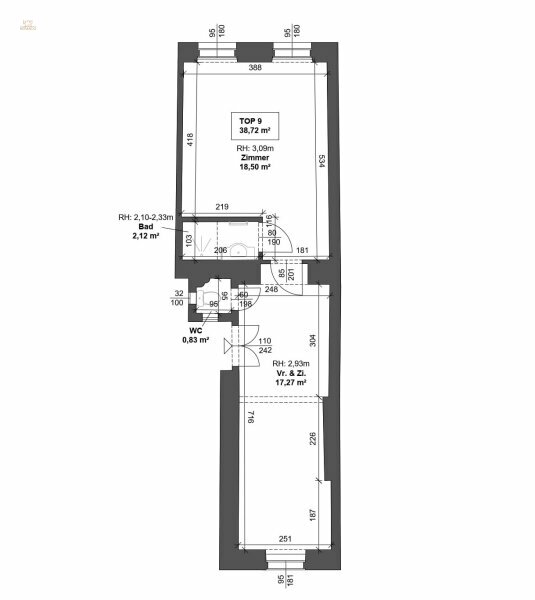 Thumbnail von Sanierungsbedürftige Garconniere in ruhiger Lage des 9. Bezirks! Nähe Liechtensteinpark