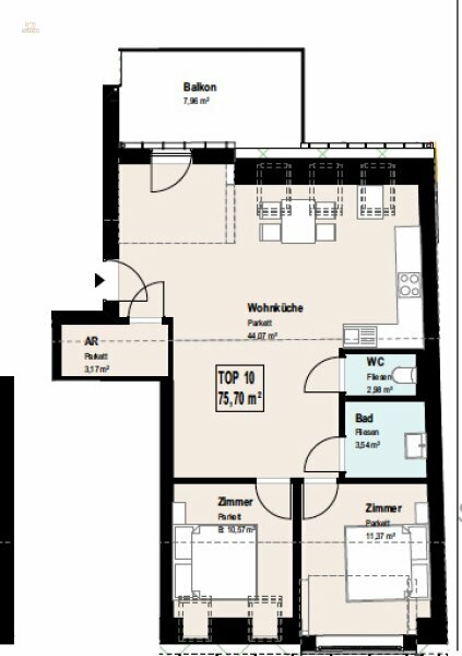 Thumbnail von Traumhafte 3-Zimmerwohnung mit Balkon, Nähe Schloss Hetzendorf