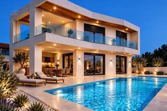 Thumbnail von Neubauvilla im Bau mit Pool, Whirlpool und Meerblick