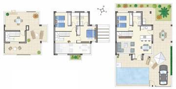 Thumbnail von ***Wunderschöne und komfortable 4-Zimmer-Villen mit doppelter Raumhöhe und Privatpools***