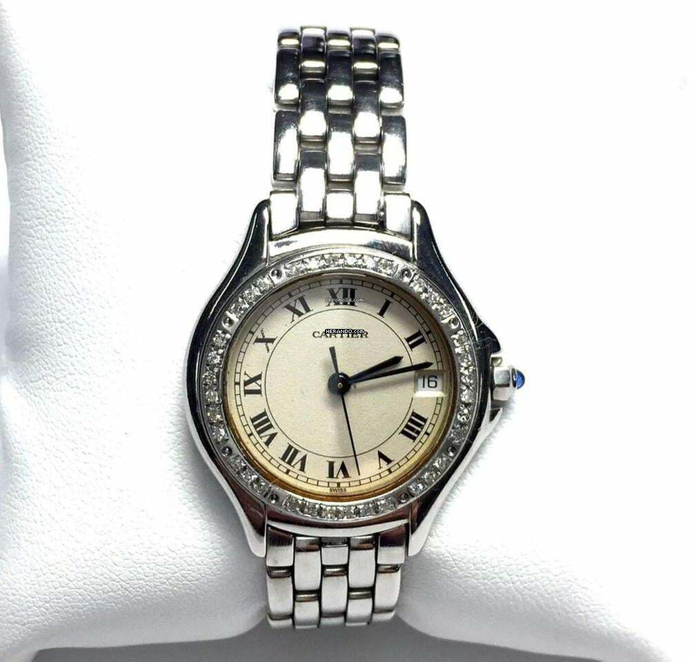 Cartier COUGER Quartz 27mm Diamond Watch </h1> 