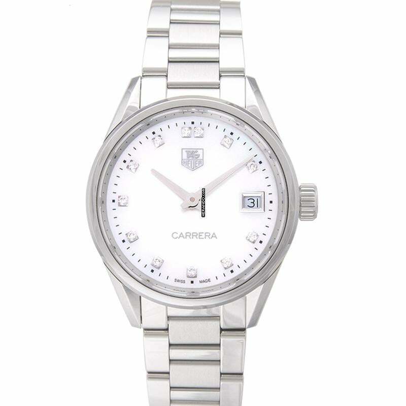  TAG Heuer Carrera Lady WAR1314.BA0778 - Carrera Ladies Quartz Mother Of Pearl Dial with Diamonds Ladies Watch </h1> 