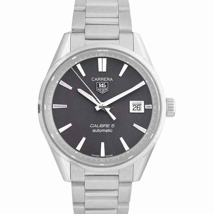  TAG Heuer Carrera Calibre 5 WAR211C.BA0782 - Carrera Calibre 5 Automatic Grey Dial Men's Watch </h1> 