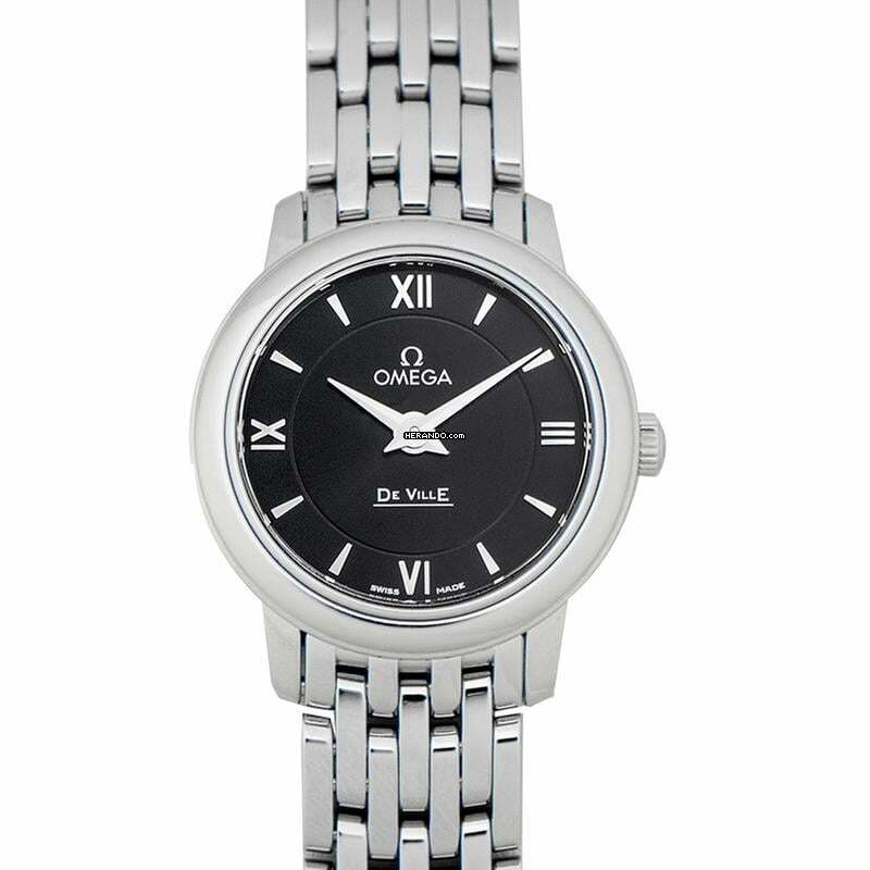  Omega De Ville Prestige 424.10.24.60.01.001 - De Ville Prestige Quartz 24.4 mm Quartz Black Dial Steel Ladies Watc </h1> 