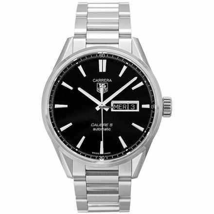  TAG Heuer Carrera Calibre 5 WAR201A.BA0723 - Carrera Calibre 5 Day-Date Automatic Black Dial Men's Watch </h1> 
