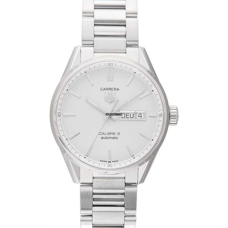  TAG Heuer Carrera Calibre 5 WAR201B.BA0723 - Carrera Calibre 5 Day-Date Automatic Silver Dial Men's Watch </h1> 