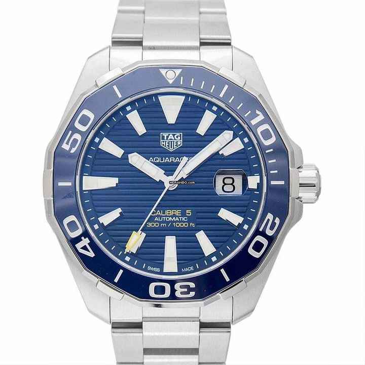  TAG Heuer Aquaracer 300M WAY201B.BA0927 - Aquaracer Calibre 5 Automatic Blue Dial Men's Watch </h1> 