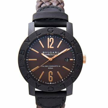  Bulgari 102633 - Automatic Brown Dial Brown Leather Men's Watch </h1> 