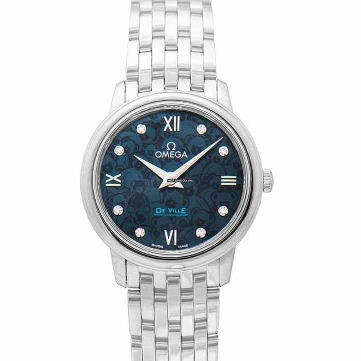  Omega De Ville Prestige 424.10.27.60.53.003 - De Ville Prestige Orbis Quartz 27.4 mm Blue Dial Diamonds Ladies Wat </h1> 